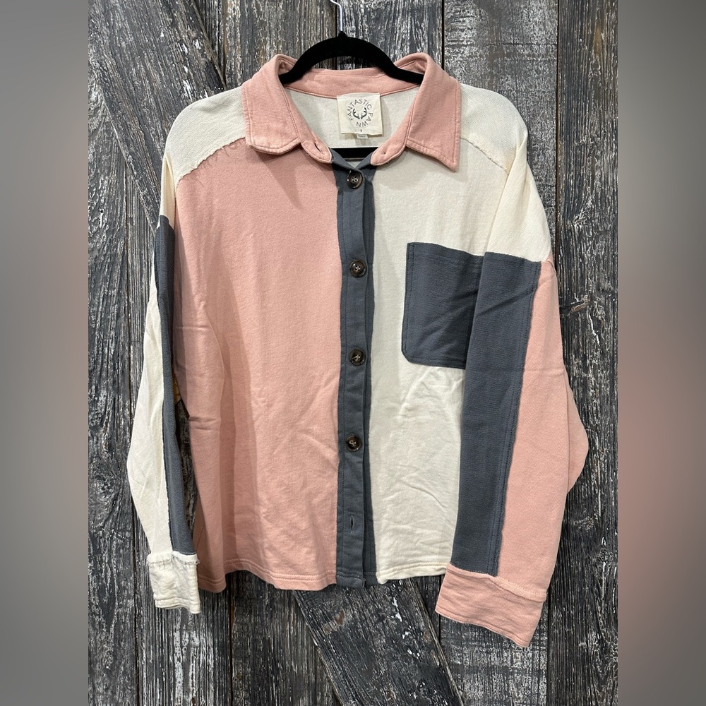 Colorblock Button-Up Shirt